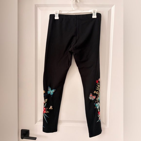 Johnny Was Junie Floral Embroidered Black Leggings - Picture 6 of 10